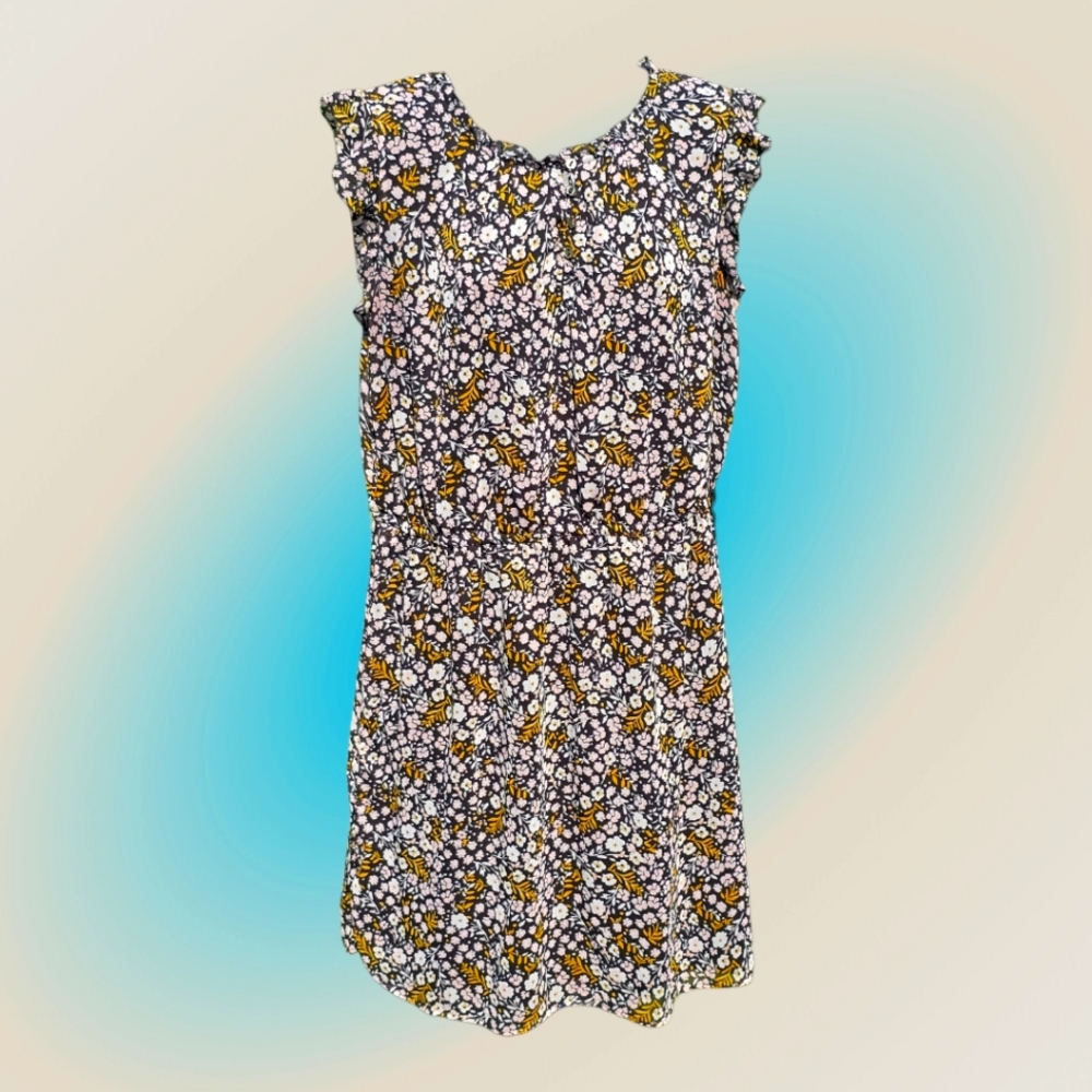 LOFT Sleeveless Button Front Floral Dress